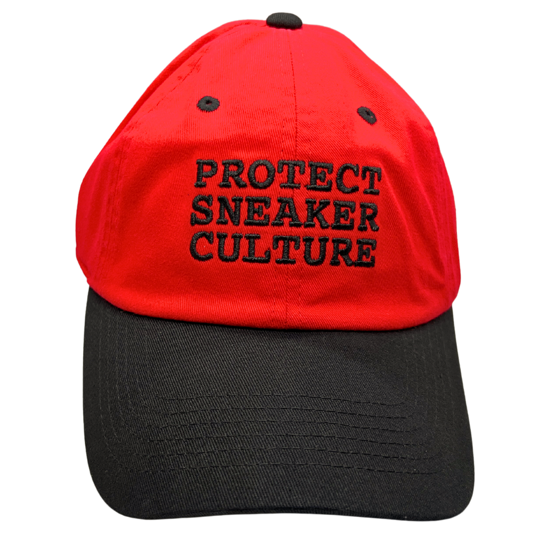 'Protect Sneaker Culture' Dad Hat Red & Black (2-Tone)