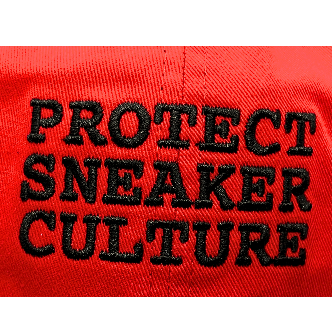 'Protect Sneaker Culture' Dad Hat Red & Black (2-Tone)