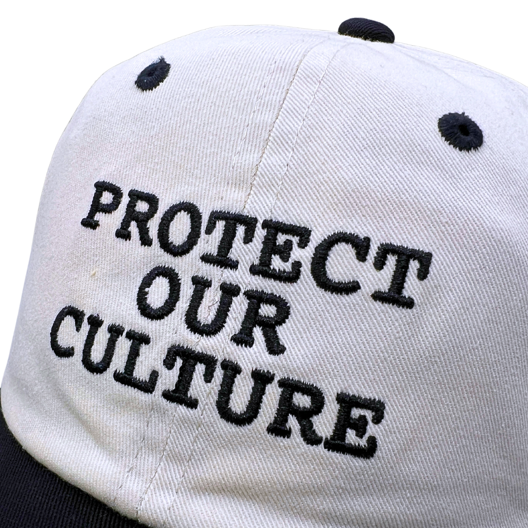 'Protect Our Culture' Dad Hat Black & White (2-Tone)