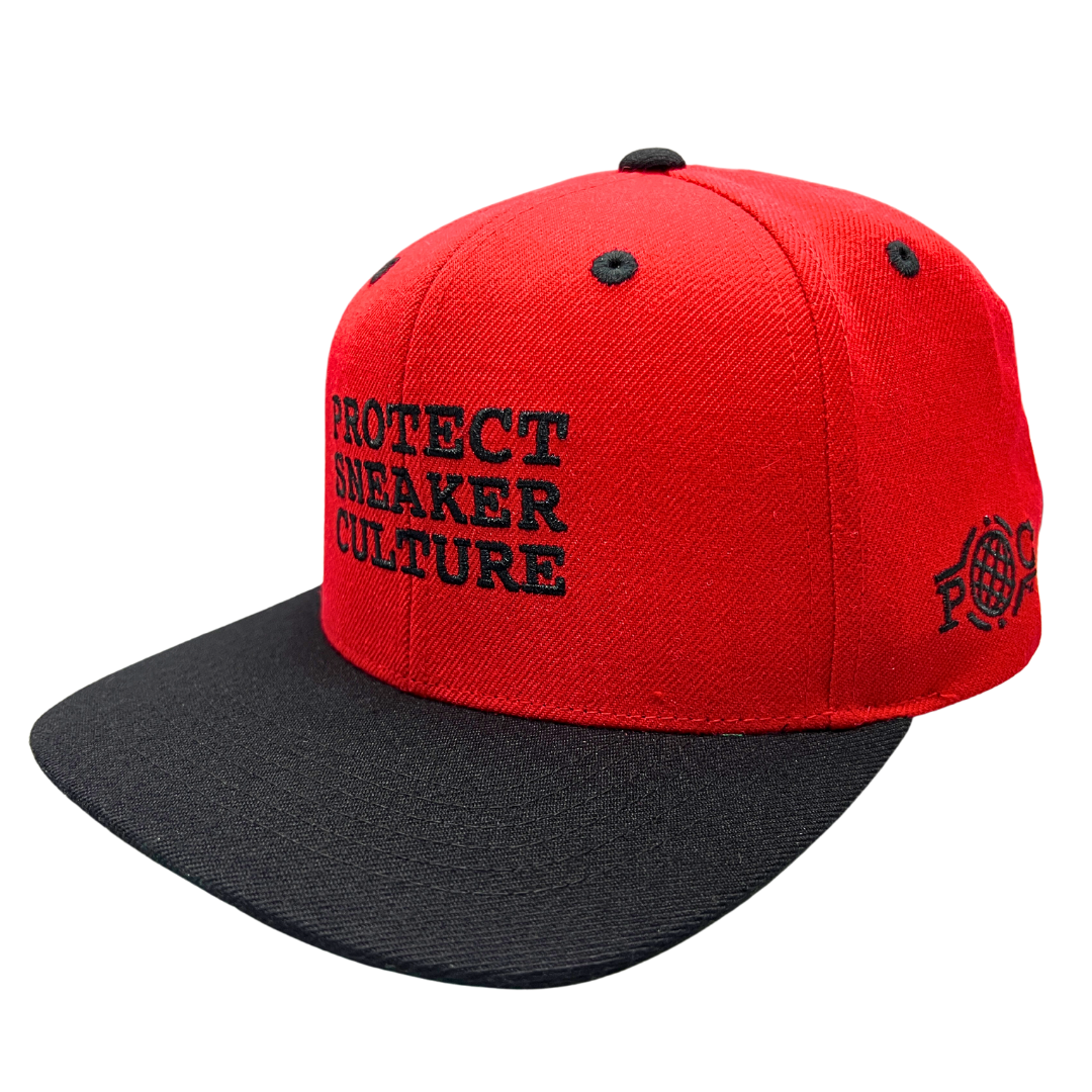 'Protect Sneaker Culture' Snapback Red & Black (2-Tone)